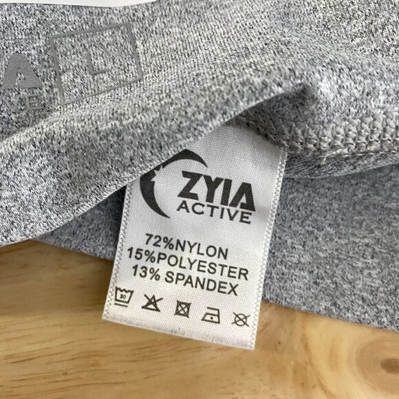 Zyia Active Booty Shorts Scrunch Gray Athletic Nylon Blend‎ Women's Large - Picture 7 of 7